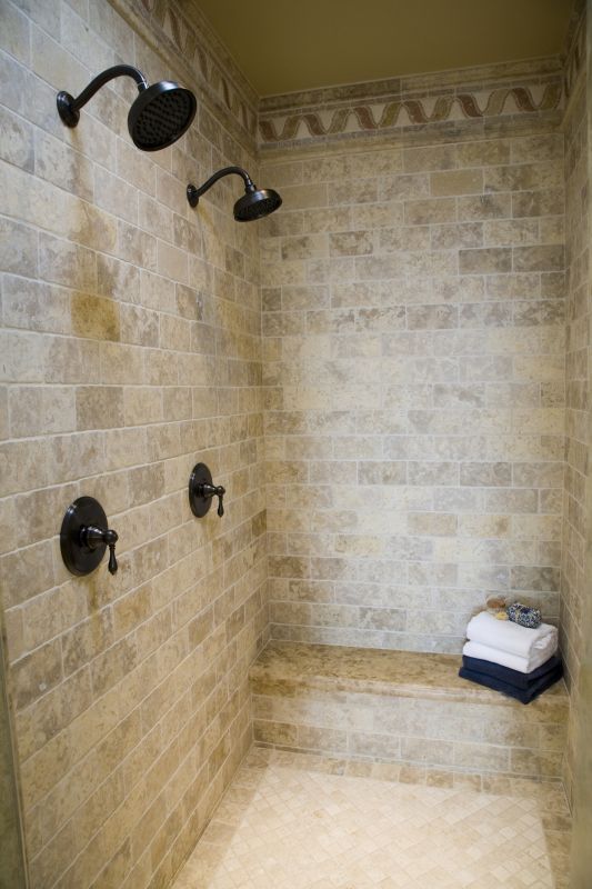 Dual Shower Heads in Large Walk-in Space